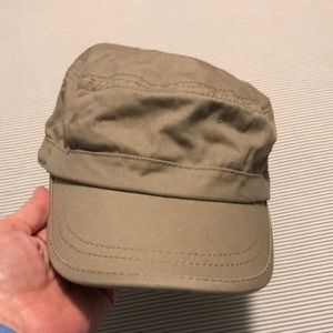 NWOT cute cadet cap, tan, canvas